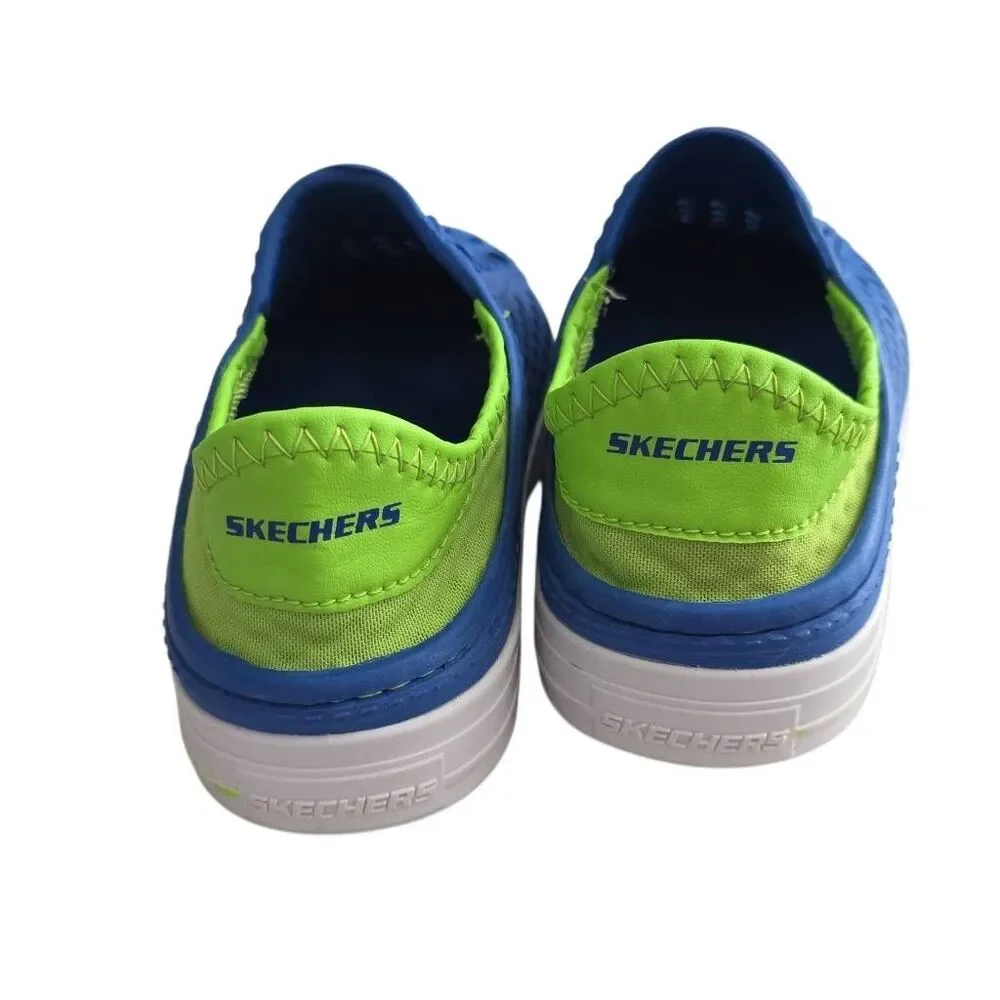 Skechers Boys Size 12 Blue Lime Green Perforated Water Shoes